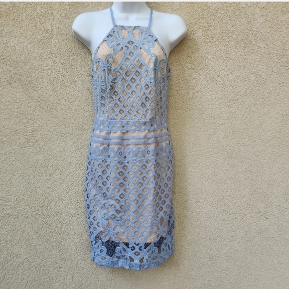 Lulus Dresses & Skirts - Lulu's Steal A Kiss Dress Extra Small Blue Lace Lined Event